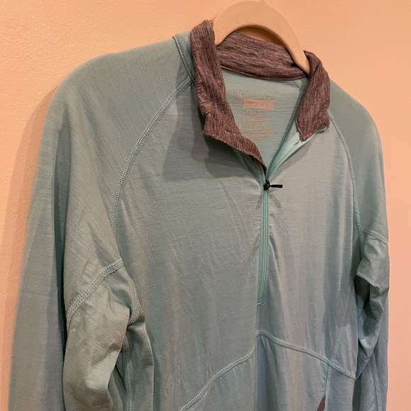 Ibex Merino Wool Pullover Shirt Base Layer Shirt Weightless Pockets Blue Small - Picture 5 of 9